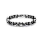 Simple Fashion Geometric Silicone 316l Stainless Steel Bracelet Silver - One Size