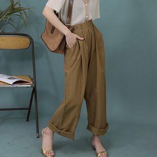 High-waist Cropped Wide-leg Cargo Pants