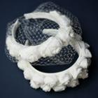 Wedding Floral Accent Headband/ With Mesh
