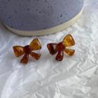 Resin Bow Earring 1 Pair - Silver - One Size