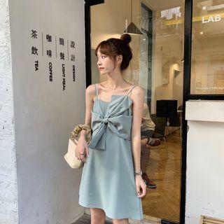 Short-sleeved Top / Vest Bow Dress