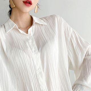 Crinkled Dip-back Shirt