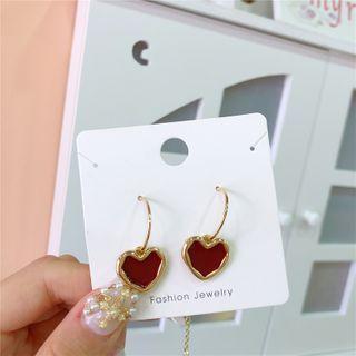 Alloy Heart Dangle Earring 925 Sterling Silver - As Shown In Figure - One Size