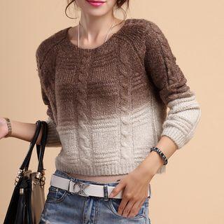 Cable Knit Gradient Sweater