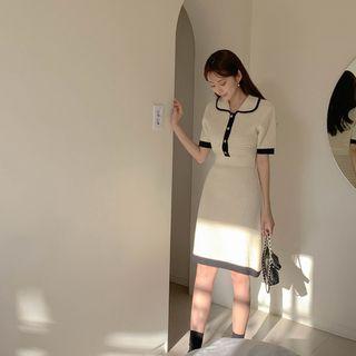 Shirtwaist Waffle-knit Dress