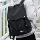 Buckled Flap Drawstring Backpack