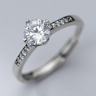 Rhinestone Sterling Silver Open Ring S925 Silver - Ring - Silver - One Size