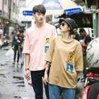 Couple Matching Embroidered Crewneck T-shirt