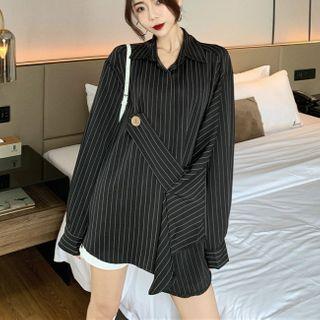 Striped Blouse Black - One Size