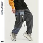 Couple Buckled-accent Colorblock Jogger Pants