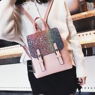 Glittered Flap Backpack