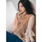 High-neck Sleeveless Faux-fur Top