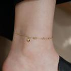 Heart Stainless Steel Anklet Love Heart Anklet - Gold - One Size