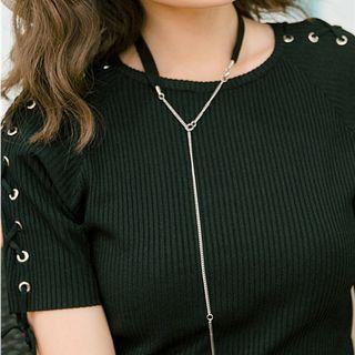 Paneled Stick Necklace