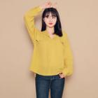 Notched-lapel Flap-detail Blouse