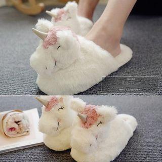 Furry Unicorn Slippers