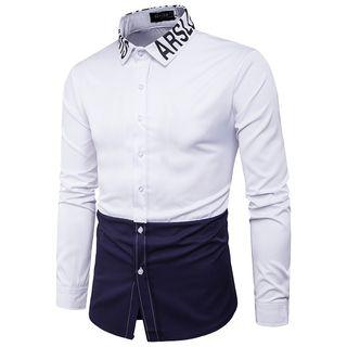 Two-tone Lettering Shirt