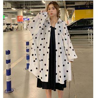 Strappy A-line Dress / Dotted Long Shirt