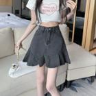 High-waist Ruffled A-line Mini Skirt