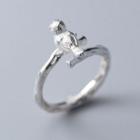 925 Sterling Silver Bird & Branches Ring Ring - One Size