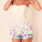 Floral Print Strapless Playsuit