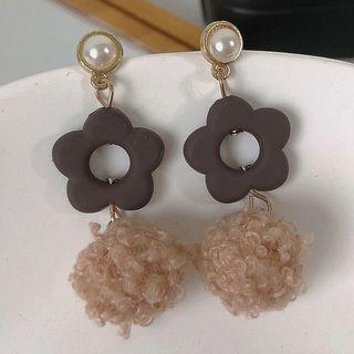 Furry Ball Dangle Earring 1 Pair - Earring - One Size