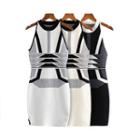 Sleeveless Geometric Print Knit Dress