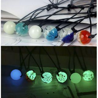 Fluorescent Bead Pendant String Necklace