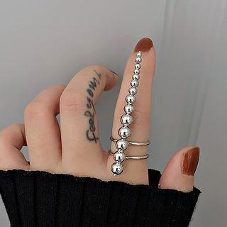 Geometric Alloy Open Ring 1pc - G2565 - Silver - One Size