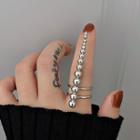 Geometric Alloy Open Ring 1pc - G2565 - Silver - One Size