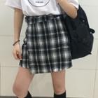 Plaid Mini A-line Skirt Plaid - One Size