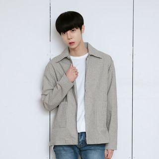 Houndstooth Zip-up Jacket