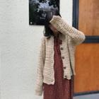 Round Neck Loose-fit Cardigan