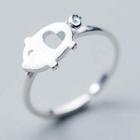 925 Sterling Silver Pig & Heart Open Ring S925 Silver - Ring - Pig - One Size