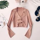 Double-breasted Notch Lapel Cardigan