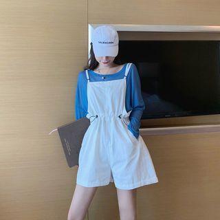 Drawstring-waist Cuff-hem Playsuit