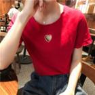 Cutout Heart Short-sleeve T-shirt