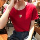 Cutout Heart Short-sleeve T-shirt