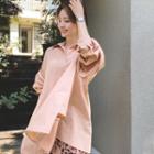Raglan Slit-side Oversize Shirt