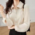 Accordion Pleated Panel Blouse