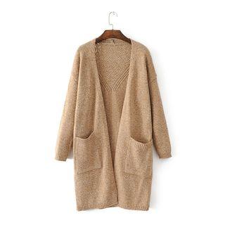 V-neck Pocket Cutout Knit Cardigan