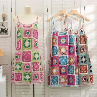 Embroider Knit A-line Dress
