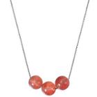 Faux Crystal Bead Pendant Sterling Silver Necklace Silver - One Size