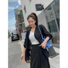 Plus Size Shawl-collar Sheer Jacket