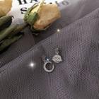 Rhinestone Moon & Star Dangle Earring 1 Pair - Silver Stud - Silver - One Size