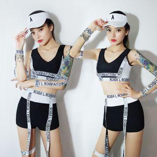 Lettering Cropped Tank Top / Shorts / Mini Skirt / Oversleeve / Set