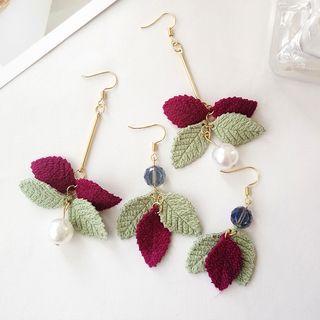 Bead Leaf Drop Earring As Shown In Figure - One Size