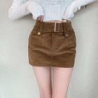 High-waist Corduroy Mini Skirt