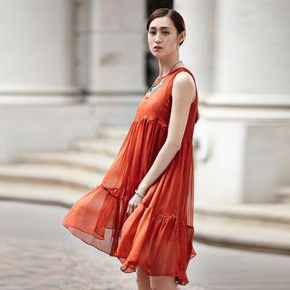 Tiered Chiffon Sleeveless Dress