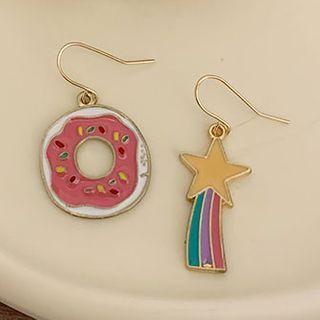 Cartoon Drop Earring 1 Pair - Earrings - Donut - Pink - One Size